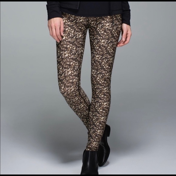 Lululemon Gold Speckle Shine Tight Full Length - Picture 1 of 8